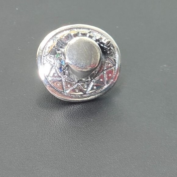 ๐ Silver Skull Charm with Yellow Hat (NWOT) - Picture 2 of 5